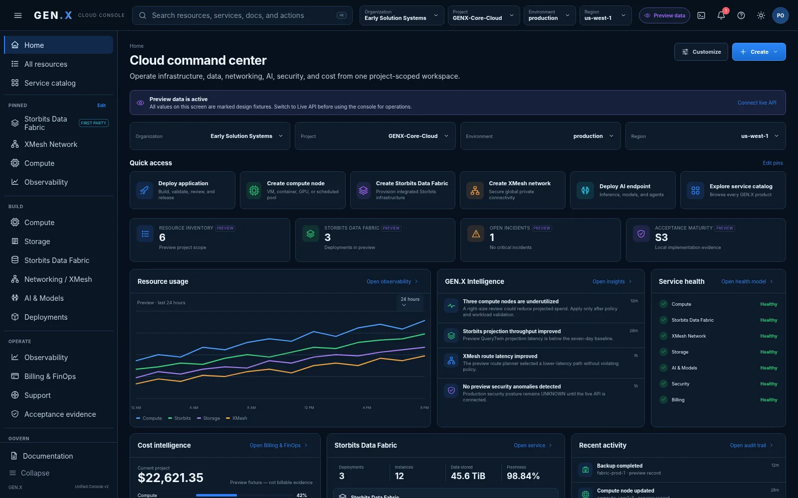 GEN.X cloud command center